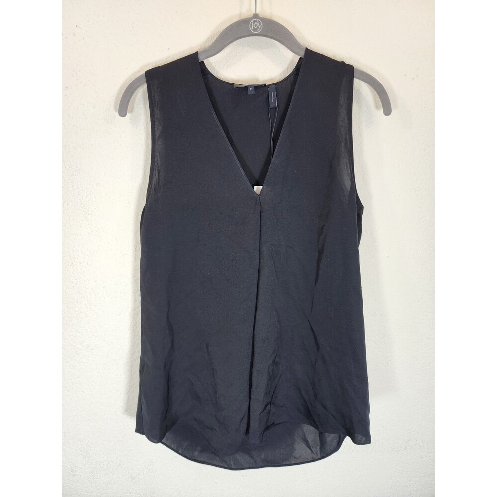 NWT Theory Meighlan Silk Top Black Size P (XS) Modern Georgette Sleeveless Shell